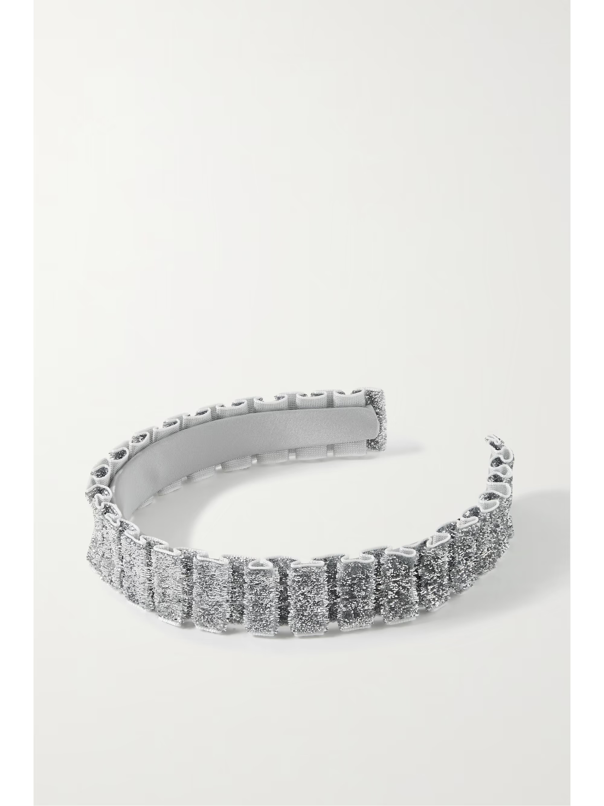 Rafaela ruffled metallic velvet headband | NET-A-PORTER (US)