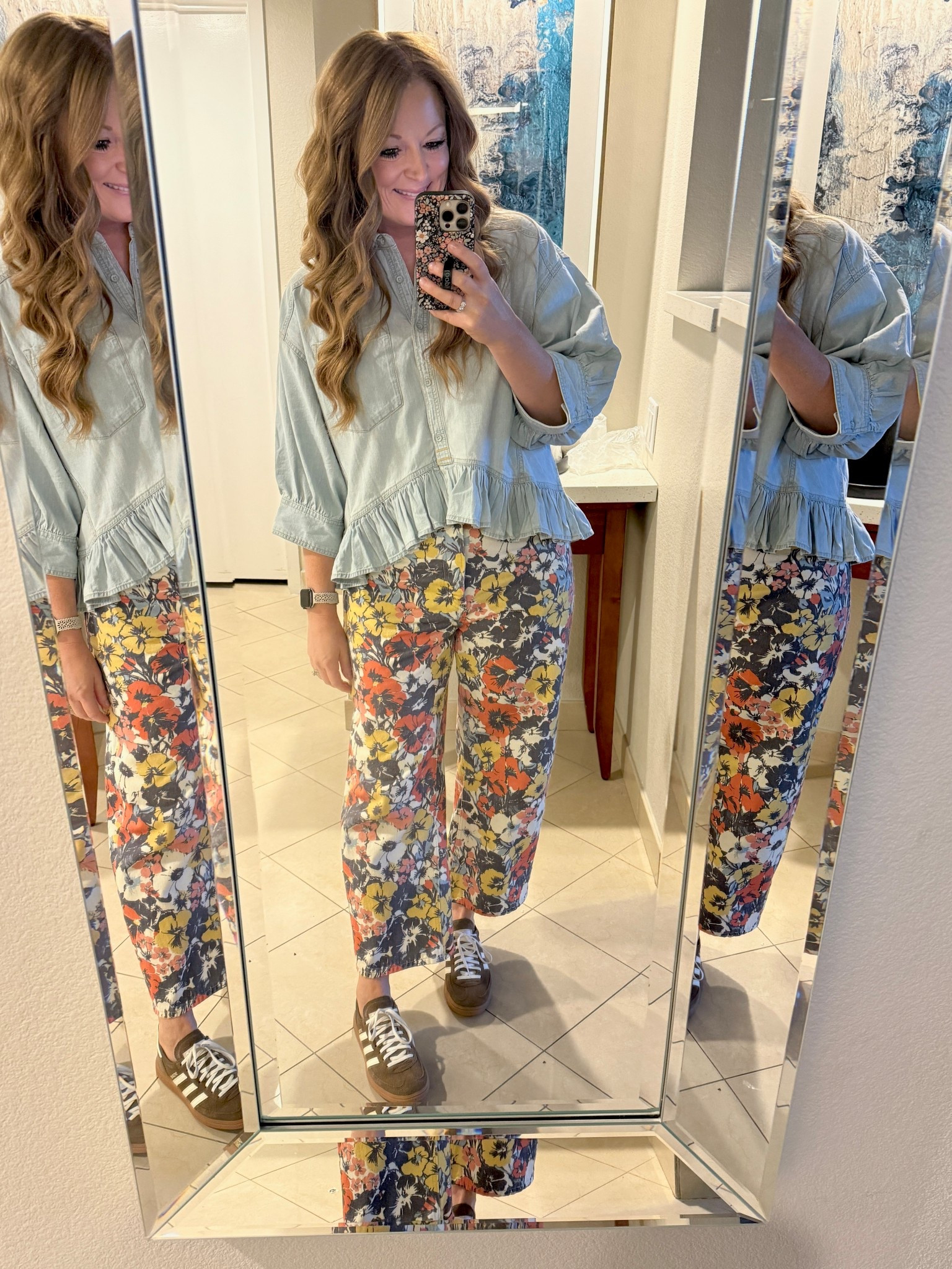 I LOVE these pants from Free People. Wearing my normal size.

Free people denim shirt: sized down to a small

#LTKootd #LTKOver40