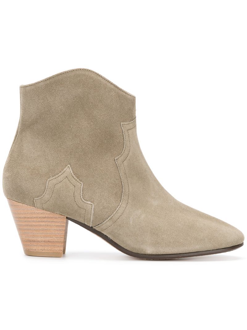 Isabel Marant - Dicker boots - women - Calf Leather/Leather/Suede - 35, Nude/Neutrals | FarFetch Global