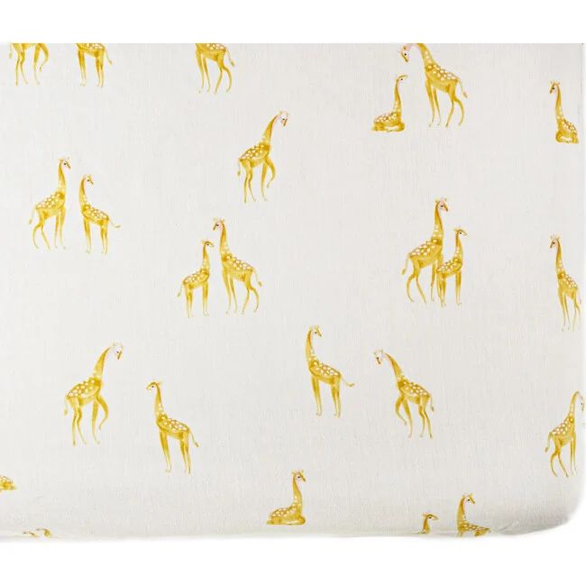 Follow Me Organic Cotton Crib Sheet, Giraffe | Maisonette