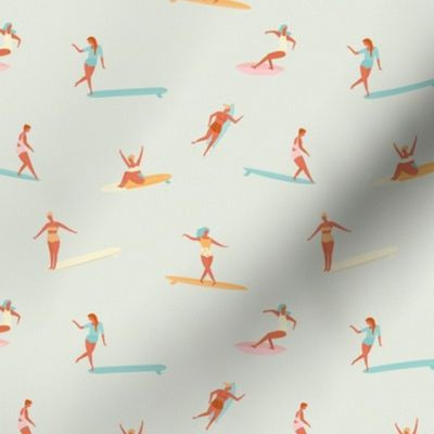 Girls surfers beige | Spoonflower
