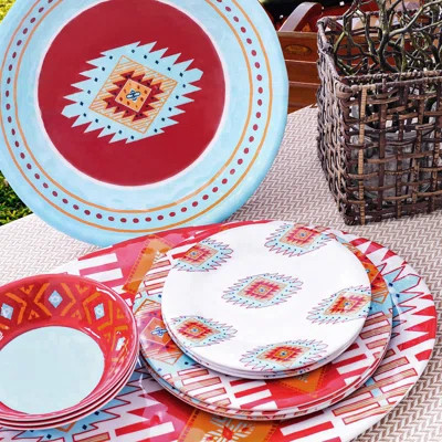 Farris Southwest 14 Piece Melamine Dinnerware Set, Service for 4 | Wayfair North America