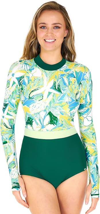 AXESEA Womens Rash Guard UPF 50+ Long Sleeve Swim Shirt One Piece Bathing Suit Swimsuit | Amazon (US)