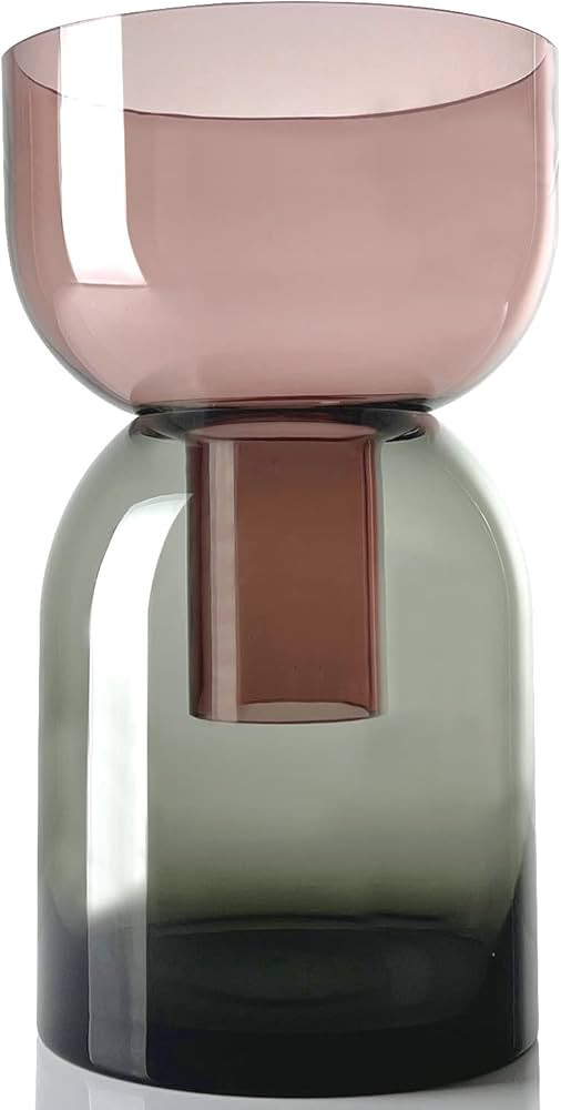 Cloudnola Reversible XL Glass Flower Vase and Bud Vase, Smoke Grey and Pink, 13.1" Height x 7.75"... | Amazon (US)