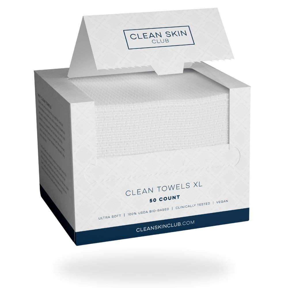 Clean Skin Club Clean Towels XL™, 100% USDA Biobased Face Towel, Disposable Face Towelette, Ecz... | Amazon (US)