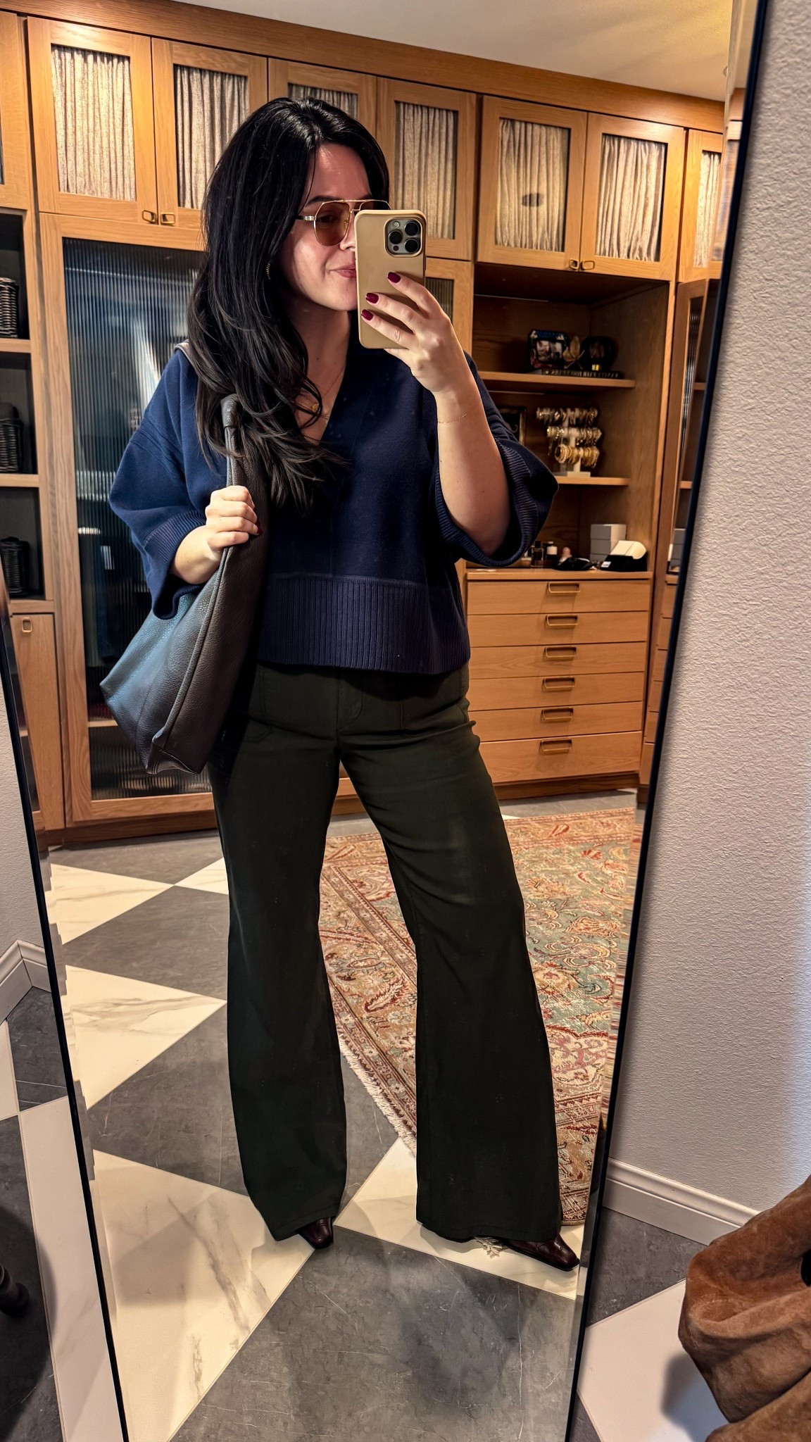 Anthro code!!! TRULY20 - 20% off $100+ Full-Price Apparel, Accessories, Shoes, Beauty & Home Purchase

Size large in navy short sleeve collared sweater top 
33 in the stretch green pant 


#LTKSeasonal #LTKMidsize #LTKStyleTip