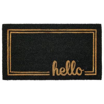 mDesign Welcome Doormat with Natural Fibers Decorative Script | Target