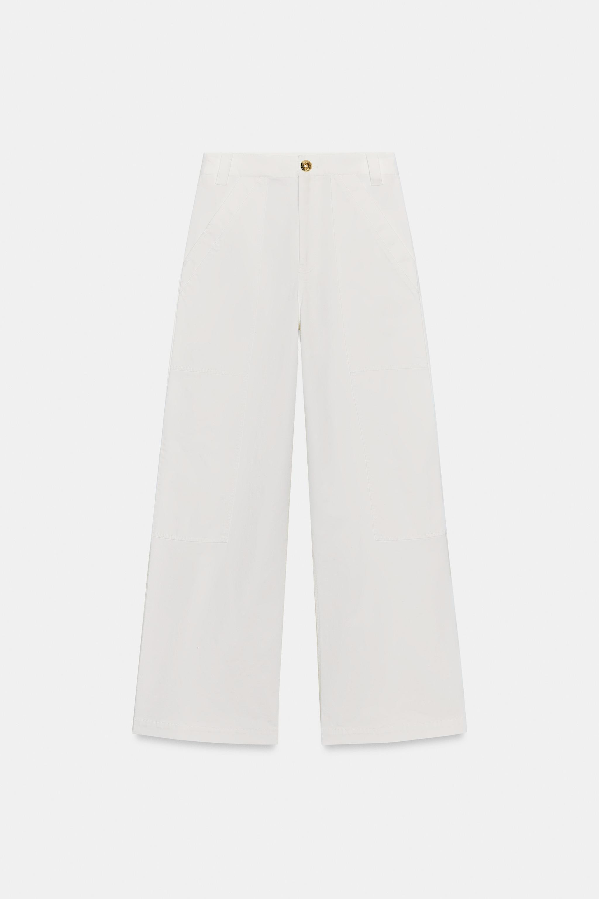 ZW COLLECTION COTTON WIDE LEG PANTS | Zara US