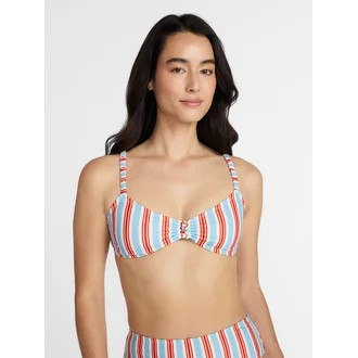 Time and Tru Women's and Women's Plus Knot Front Bralette Bikini Top, Sizes XS-3X | Walmart (US)