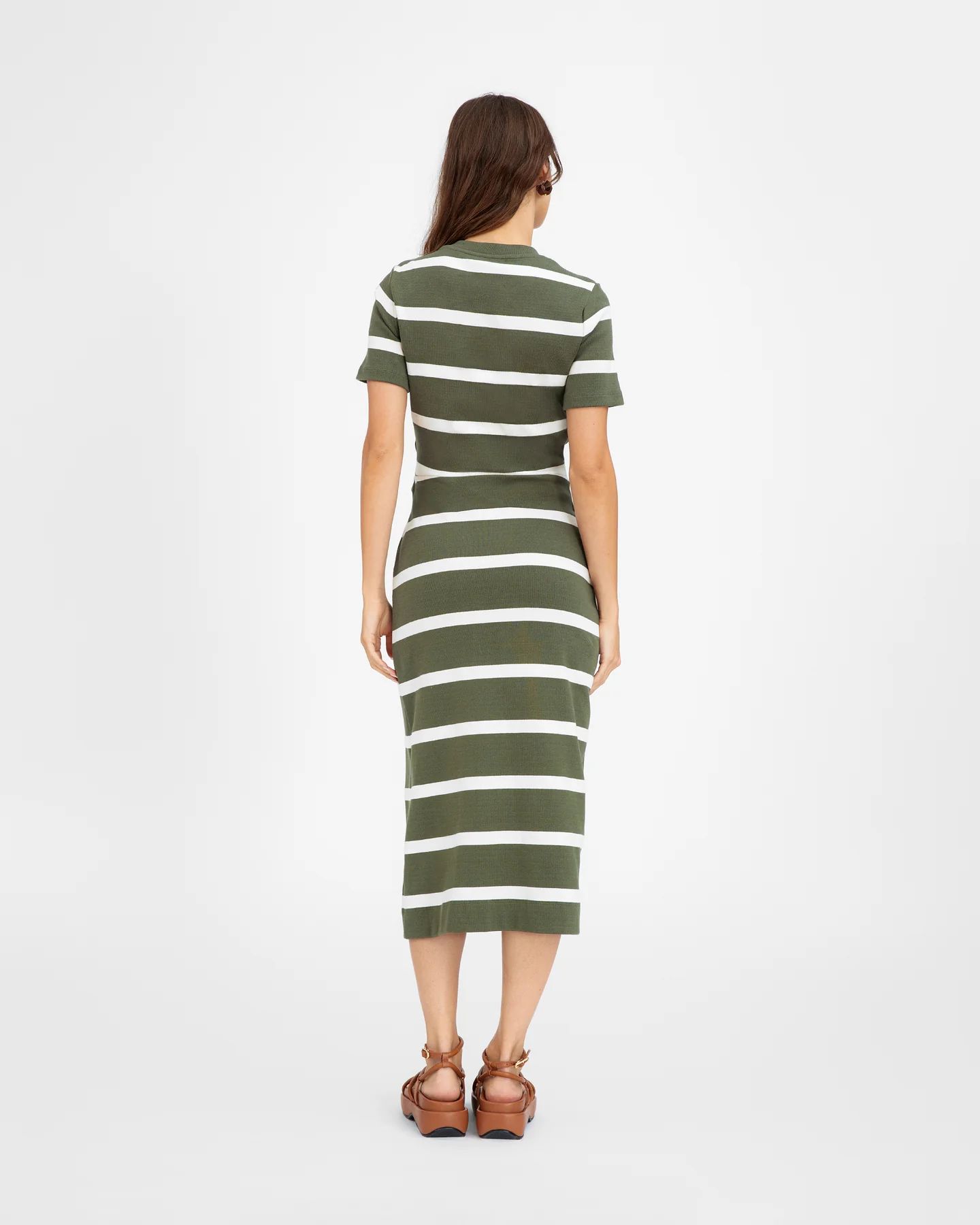 Short Sleeve Striped Cody Dress | Tanya Taylor