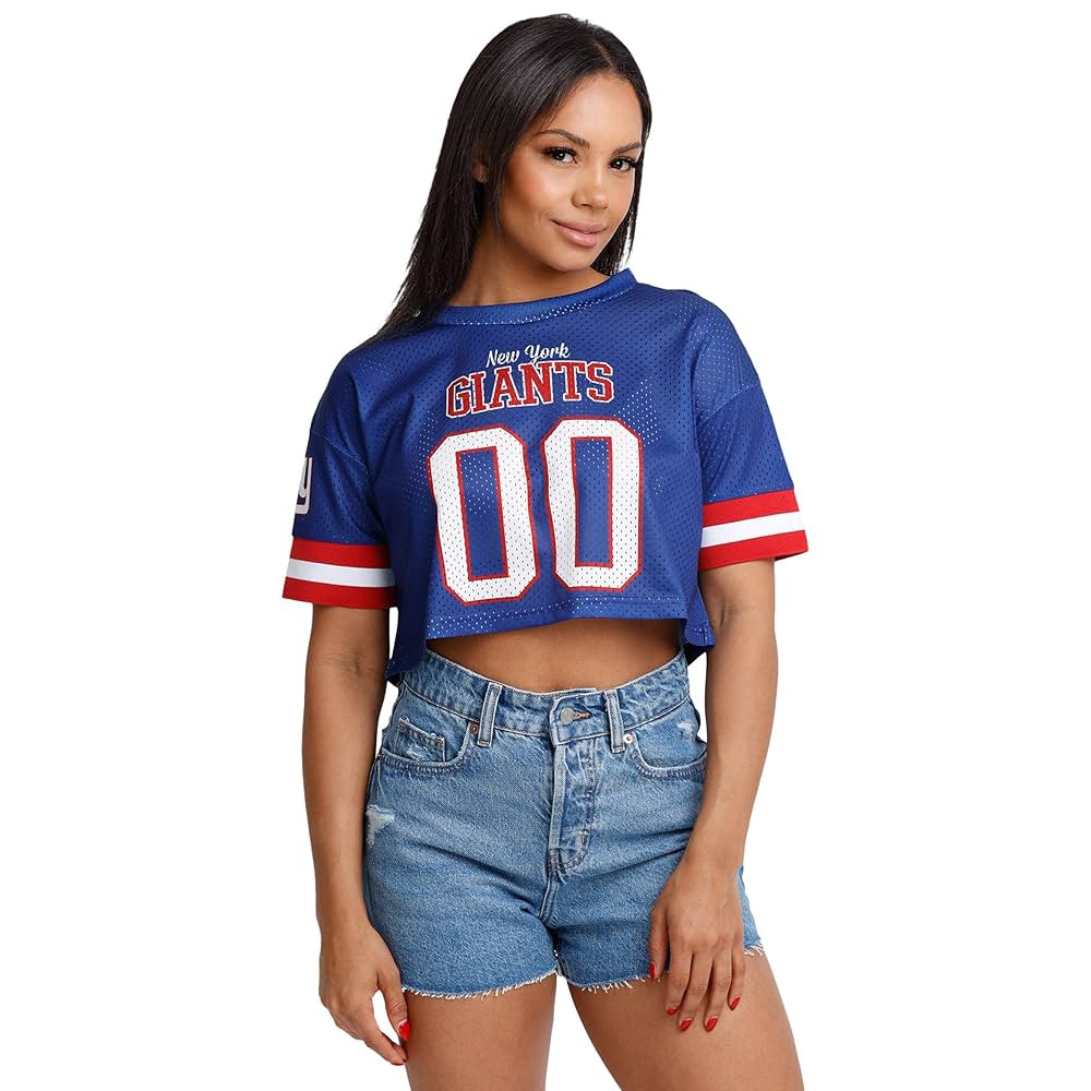 FOCO Women's NFL Ladies Fashion Gameday Jersey Mesh Crop Top Shirt | Amazon (US)