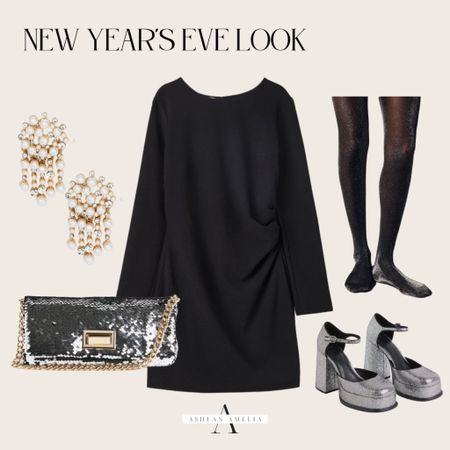 NYE outfit - new years styled outfit - h&m finds - target - Mary Jane heels - party clutch - shimmer tights 

#LTKHoliday #LTKstyletip