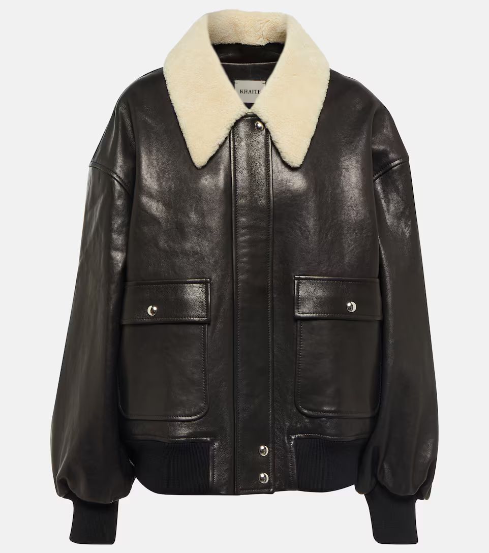 Shellar shearling-trimmed leather jacket | Mytheresa (US/CA)