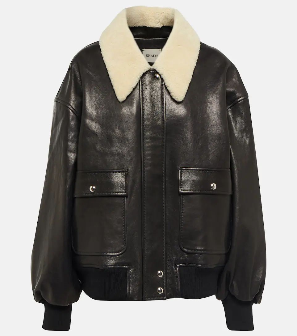 Shellar shearling-trimmed leather jacket | Mytheresa (UK)