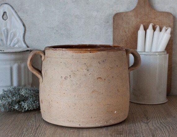 Antique French Terracotta Pot with 2 handles | Etsy | Etsy (CAD)