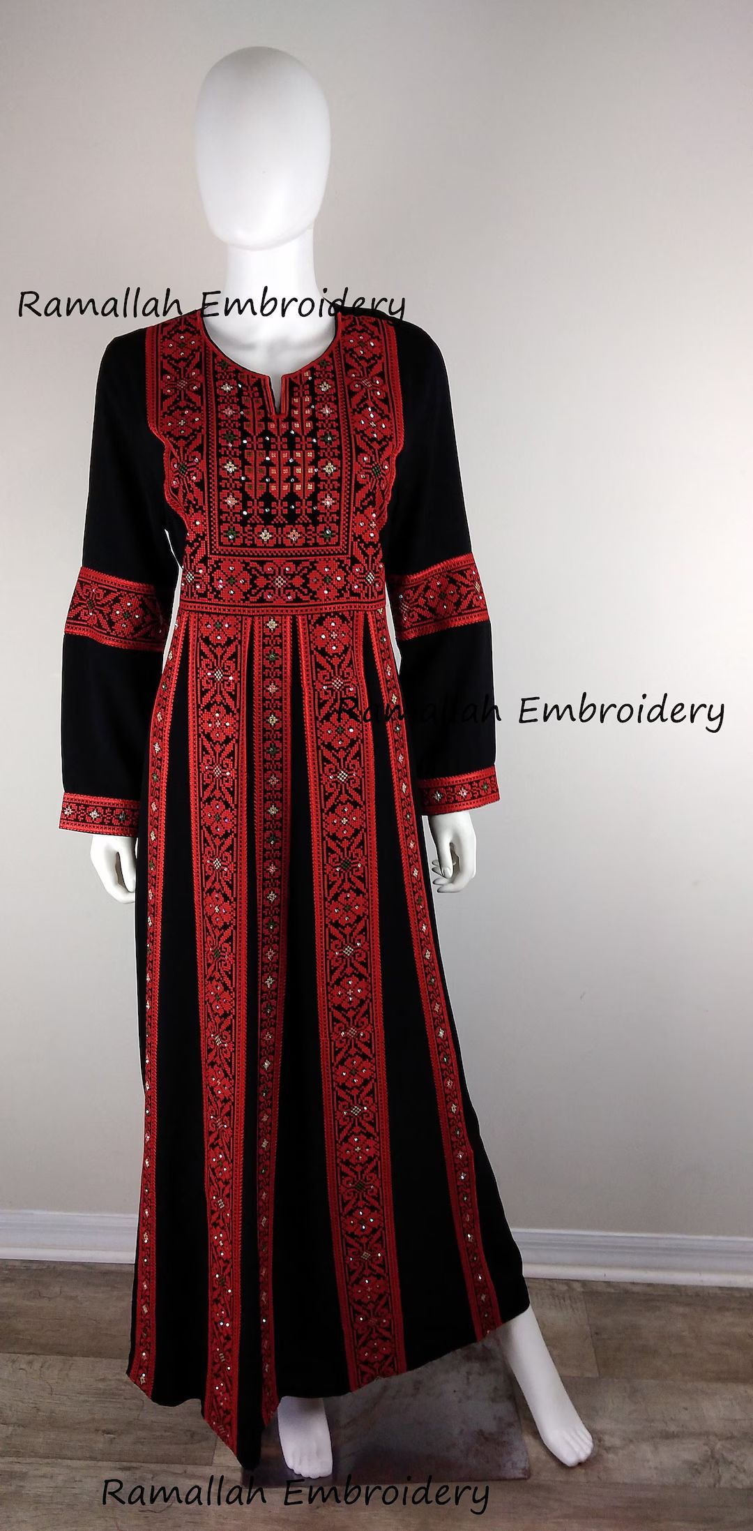 Palestinian Thobe Thob Embroidery Tatreez Red Sanabel - Etsy | Etsy (US)