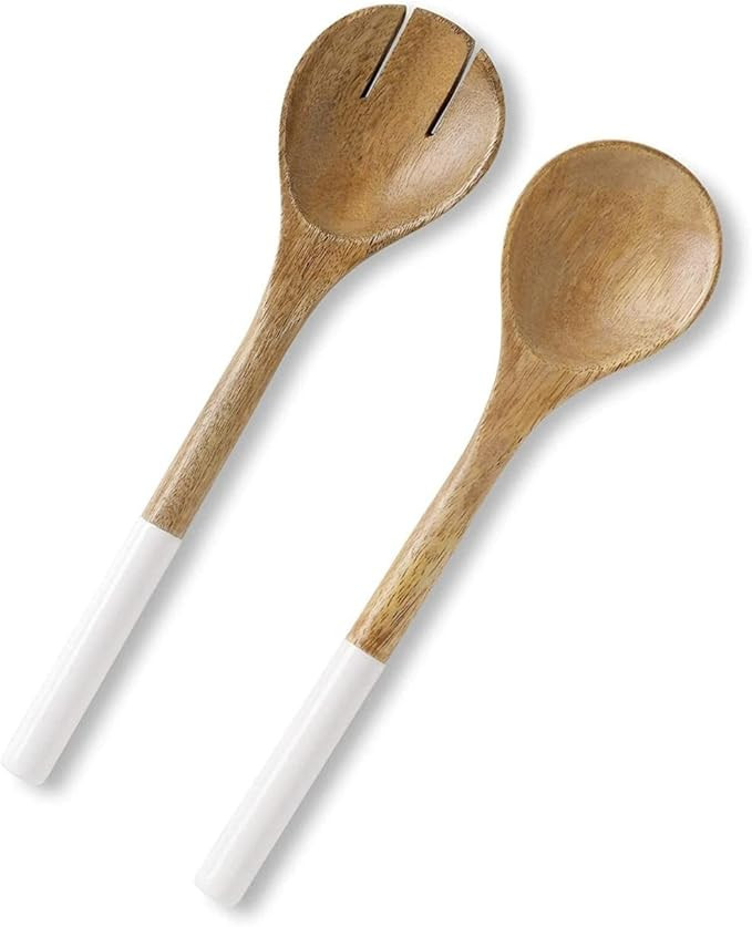 Folkulture Salad Servers or Salad Tongs, Wooden Utensils for Serving Salad, 12-inch Spoon and For... | Amazon (US)