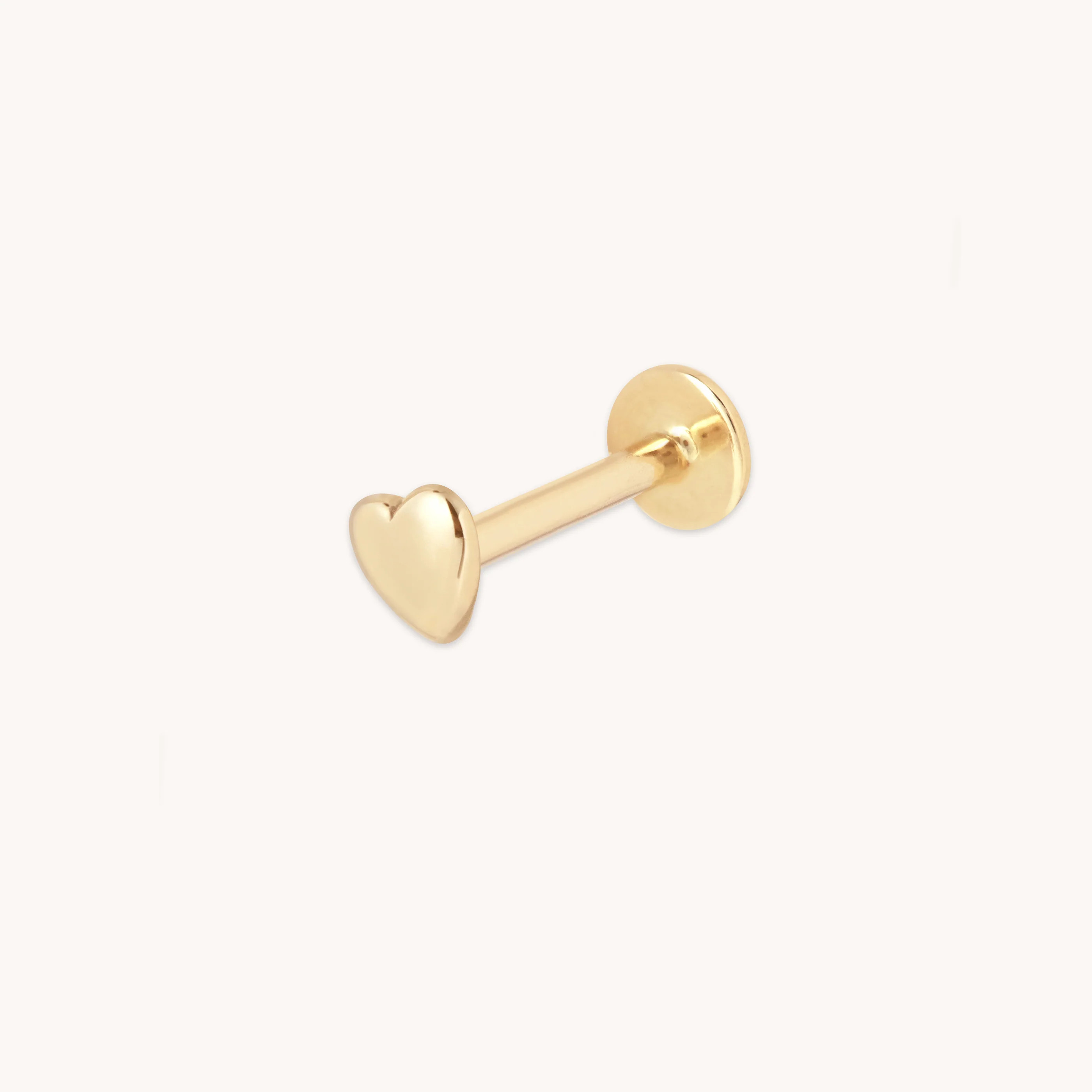 Heart Solid Gold Piercing Stud | Astrid & Miyu Earrings | Astrid and Miyu