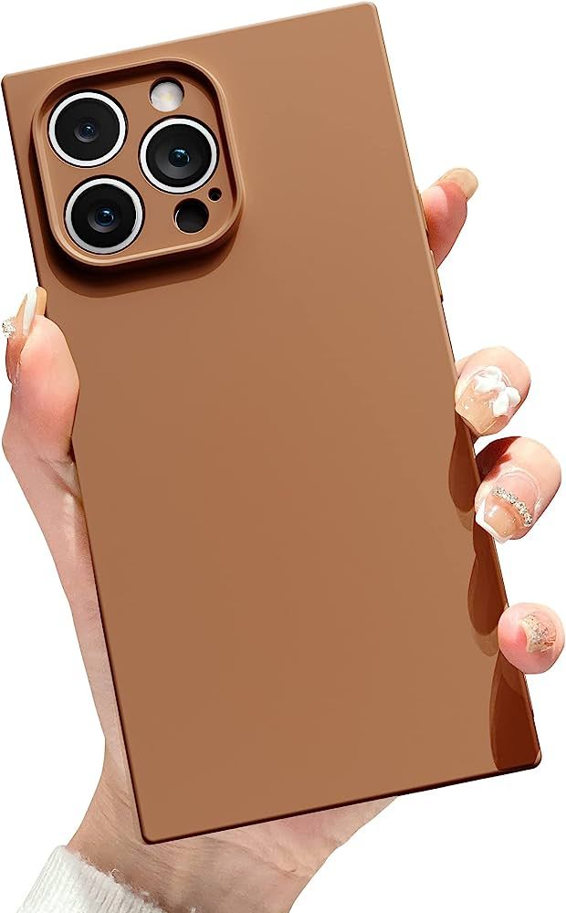 Tzomsze Compatible with iPhone 14 Pro Cute for Women, Square Luxury Gold Plated Case Full Camera ... | Amazon (US)