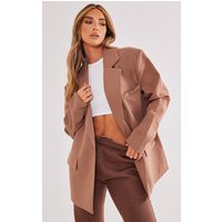 Dark Camel Boxy Oversized Dad Blazer | PrettyLittleThing CAN