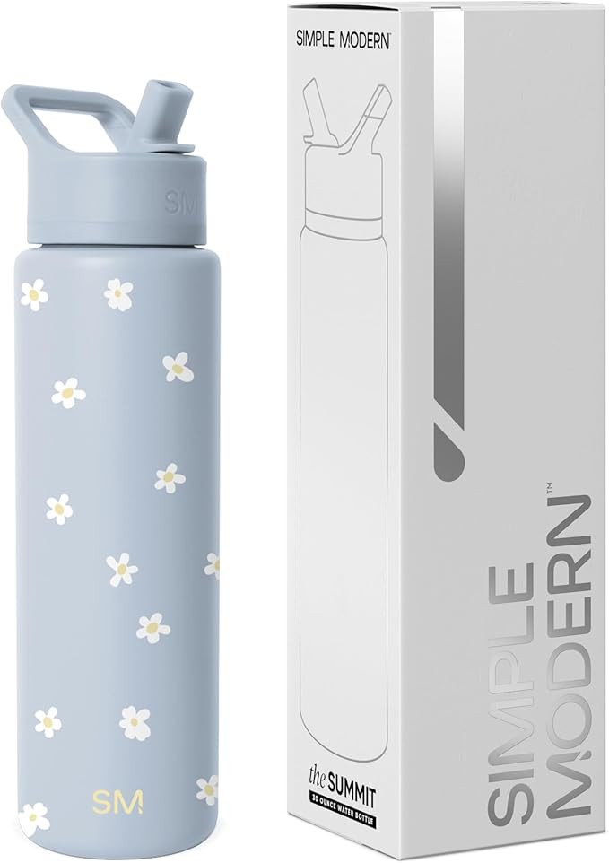 Simple Modern Water Bottle with Straw Lid | Vacuum Insulated Stainless Steel Metal Thermos | Reus... | Amazon (US)