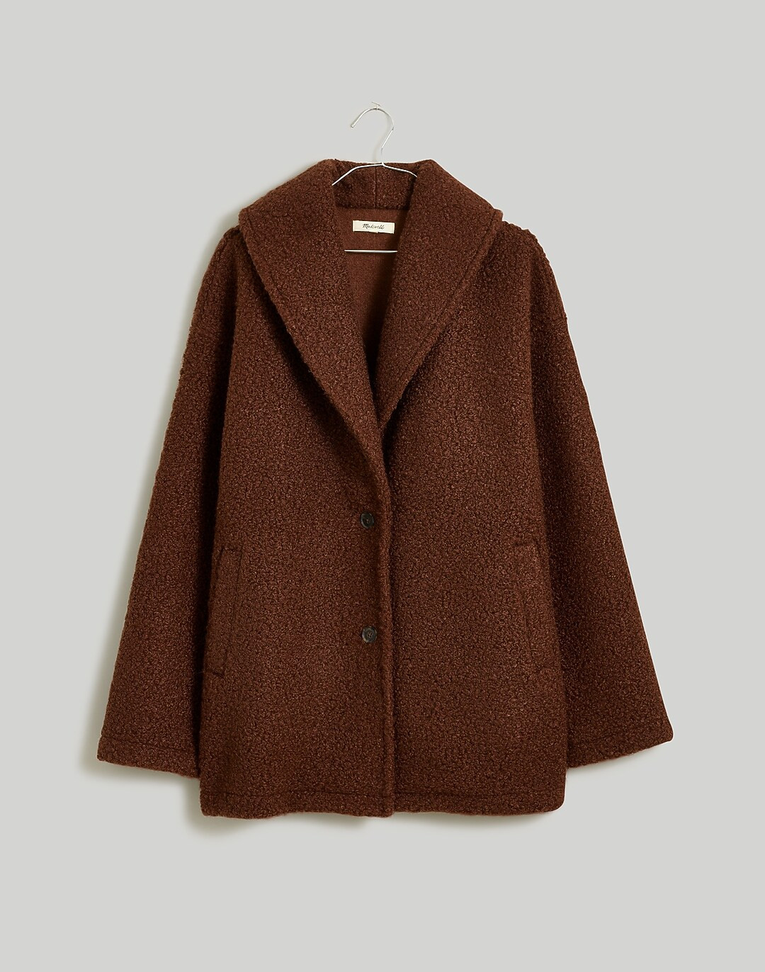 Pebbled Faux Shearling Shawl Collar Coat | Madewell