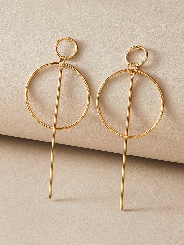 1pair Hollow Out Round Drop Earrings | SHEIN