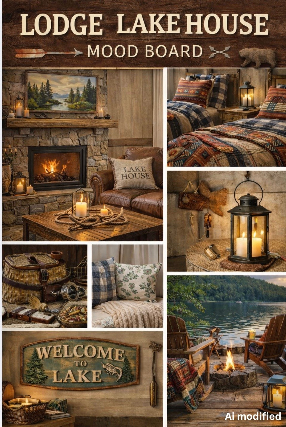 Lodge Lake House Mood Board| Cozy Cabin Decor, Rustic Living Room & Northwoods Style Inspiration

#LTKTravel #LTKHome