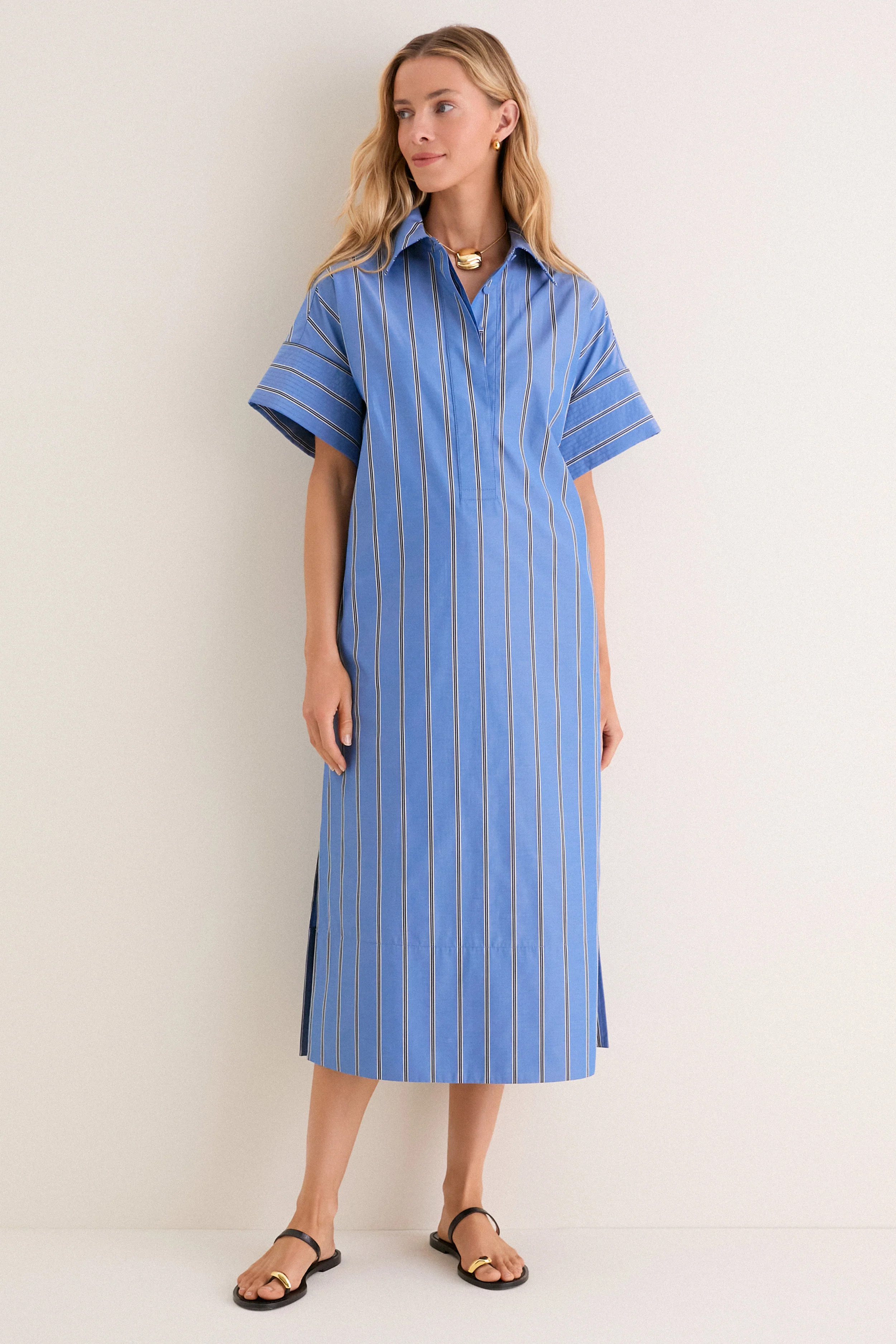 Blue Indigo Stripe Reina Dress | Tuckernuck (US)