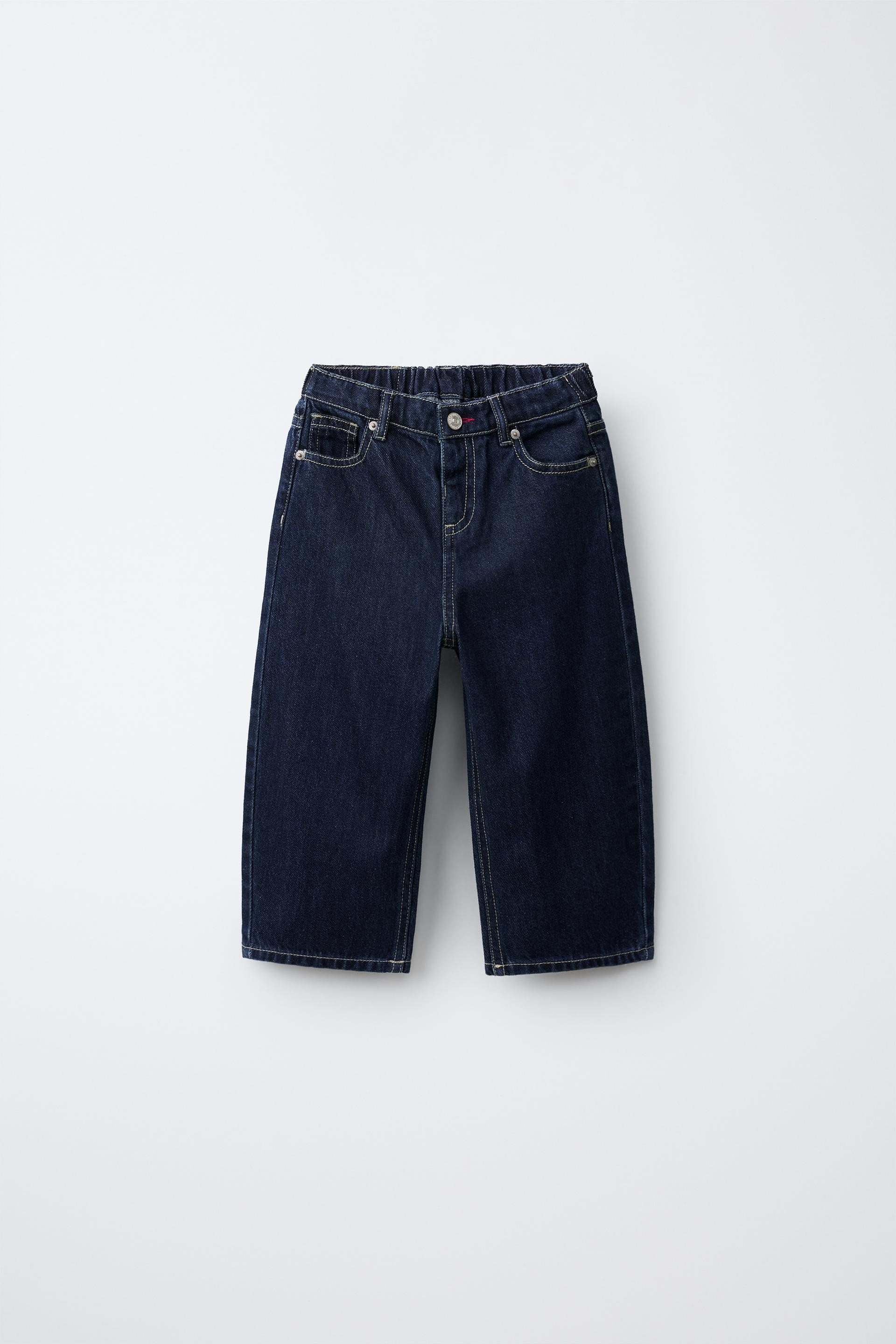 Zara - Stitched Tapered Jeans - Blue - 5 Years (43,3 Inches) - Kids | Zara US