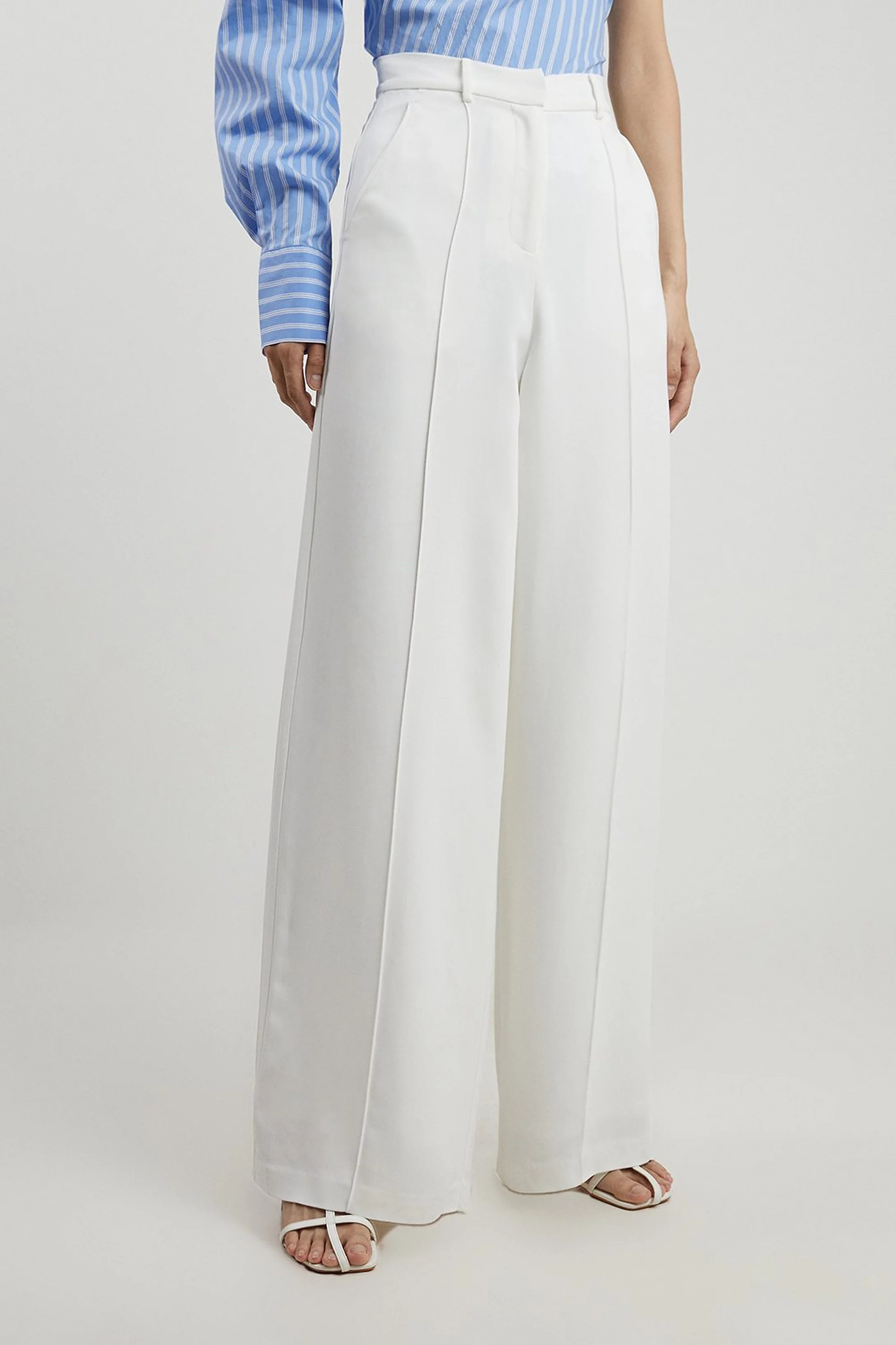 Petite Viscose Crepe Straight Leg Trouser | Karen Millen UK + IE + DE + NL