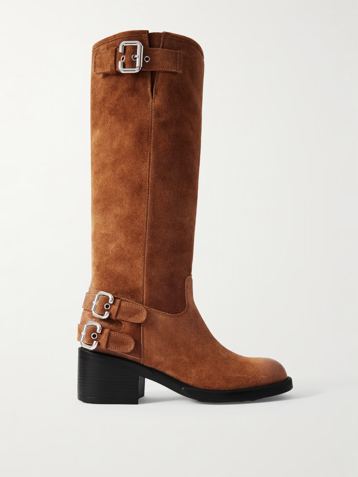 Chloé - Buckled Suede Boots - Brown | NET-A-PORTER (US)