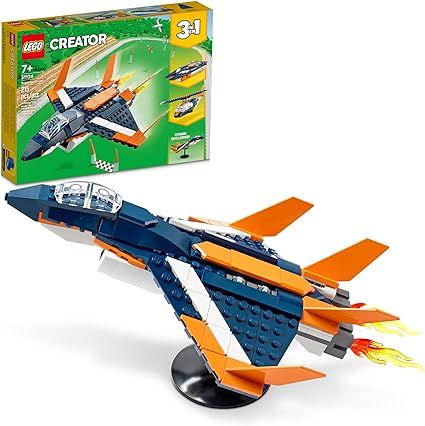 LEGO Creator 3in1 Supersonic-Jet 31126 Building Kit; Build a Jet Plane and Rebuild It into a Heli... | Amazon (US)