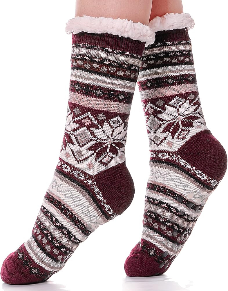 EBMORE Women Slipper Fuzzy Socks Fluffy Cozy Cabin Warm Winter Soft Thick Comfy Fleece Non Slip H... | Amazon (US)