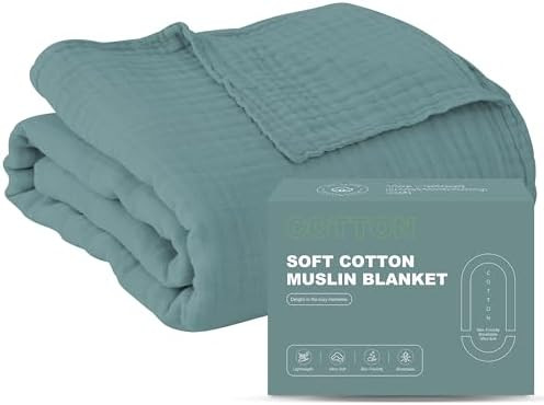 Cosy Family 100% Cotton Muslin Bed Blanket - Breathable and Lightweight Gauze Boho Blanket for Sp... | Amazon (US)
