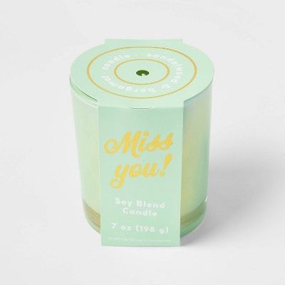 7oz Celebration Mint Glass with Iridescent Finish &#39;Miss You&#39; Candle - Opalhouse&#8482; | Target
