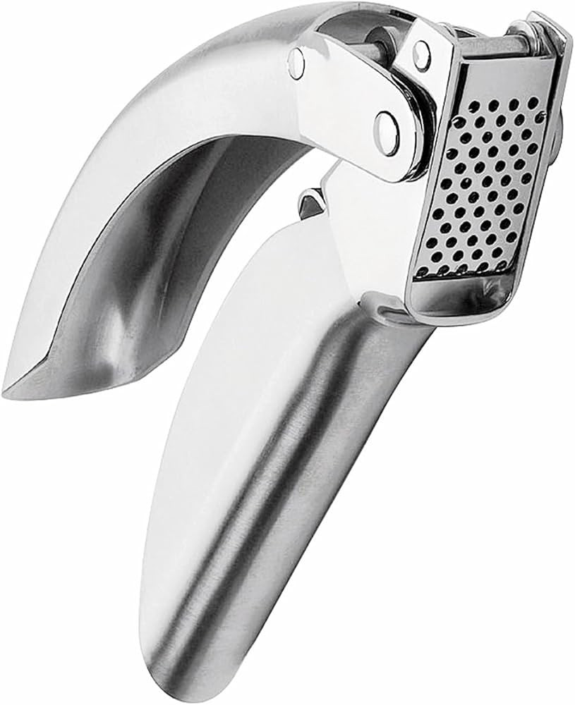 Kuhn Rikon Epicurean Garlic Press, Stainless Steel, 6.5 x 1 x 1.5 inches, Silver | Amazon (US)