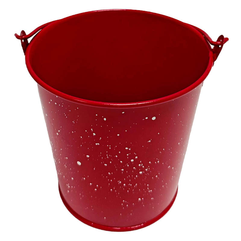 Red Metal Bucket, 4" | At Home