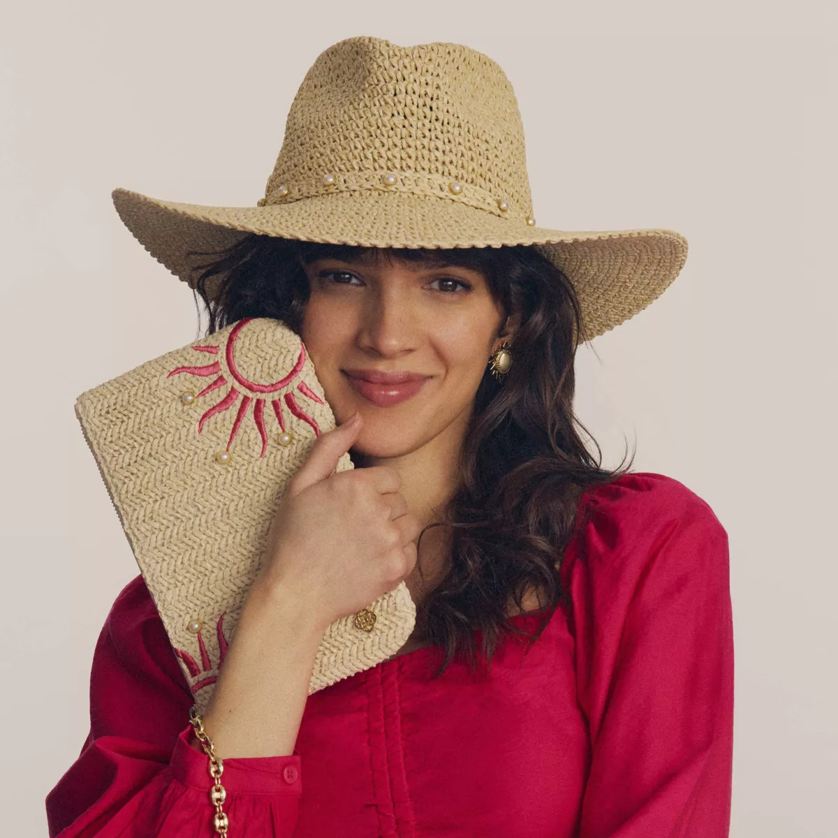Kendra Scott Solana Pearl Band Hat - Natural | Target