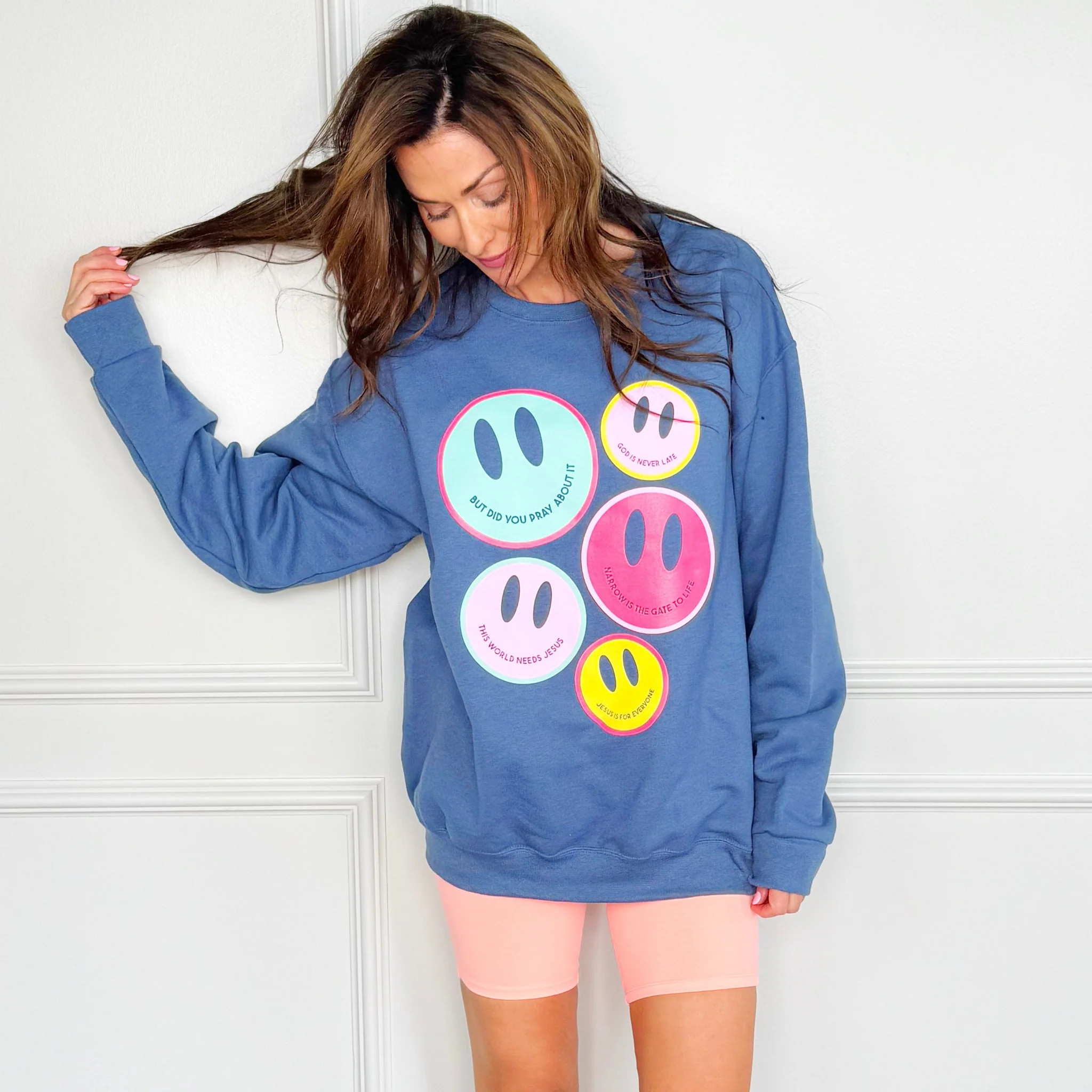 Faith Smiley Faces Sweatshirt | Poppy & Pine