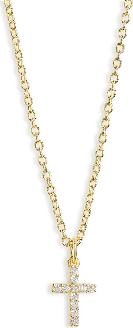 Cubic Zirconia Mini Cross Pendant Necklace | Nordstrom