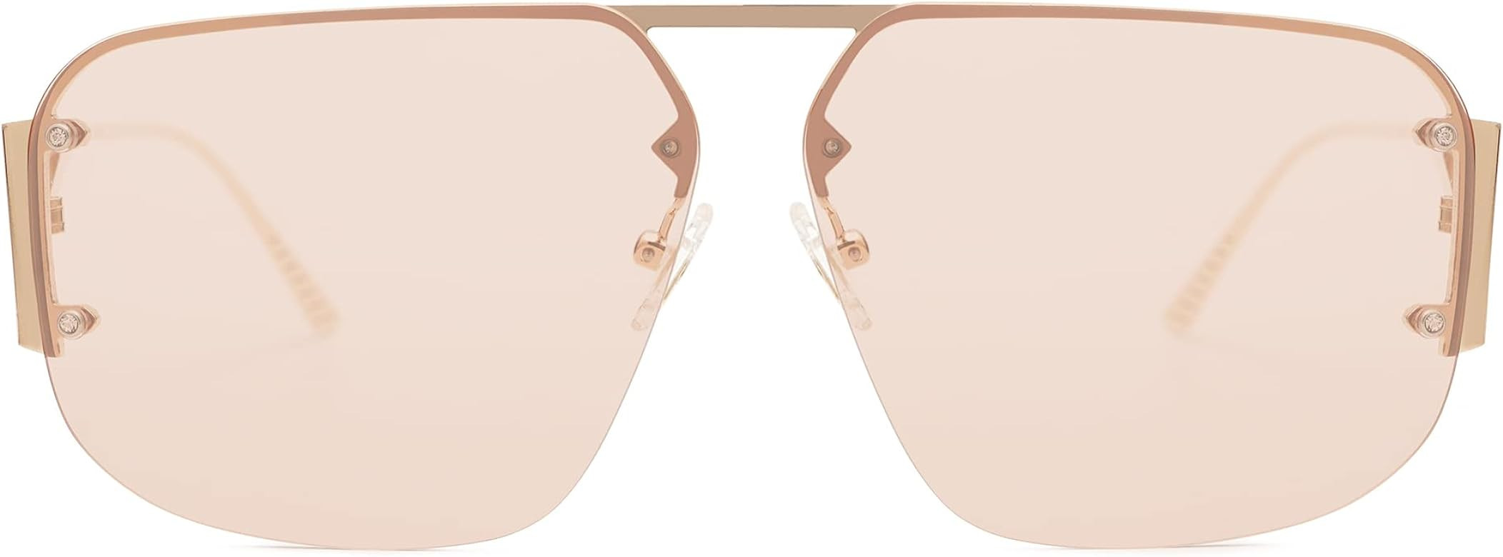 SOJOS Trendy Aviator Sunglasses Mens Womens Retro Metal Rimless Frame Shades Lentes De Sol Para M... | Amazon (US)