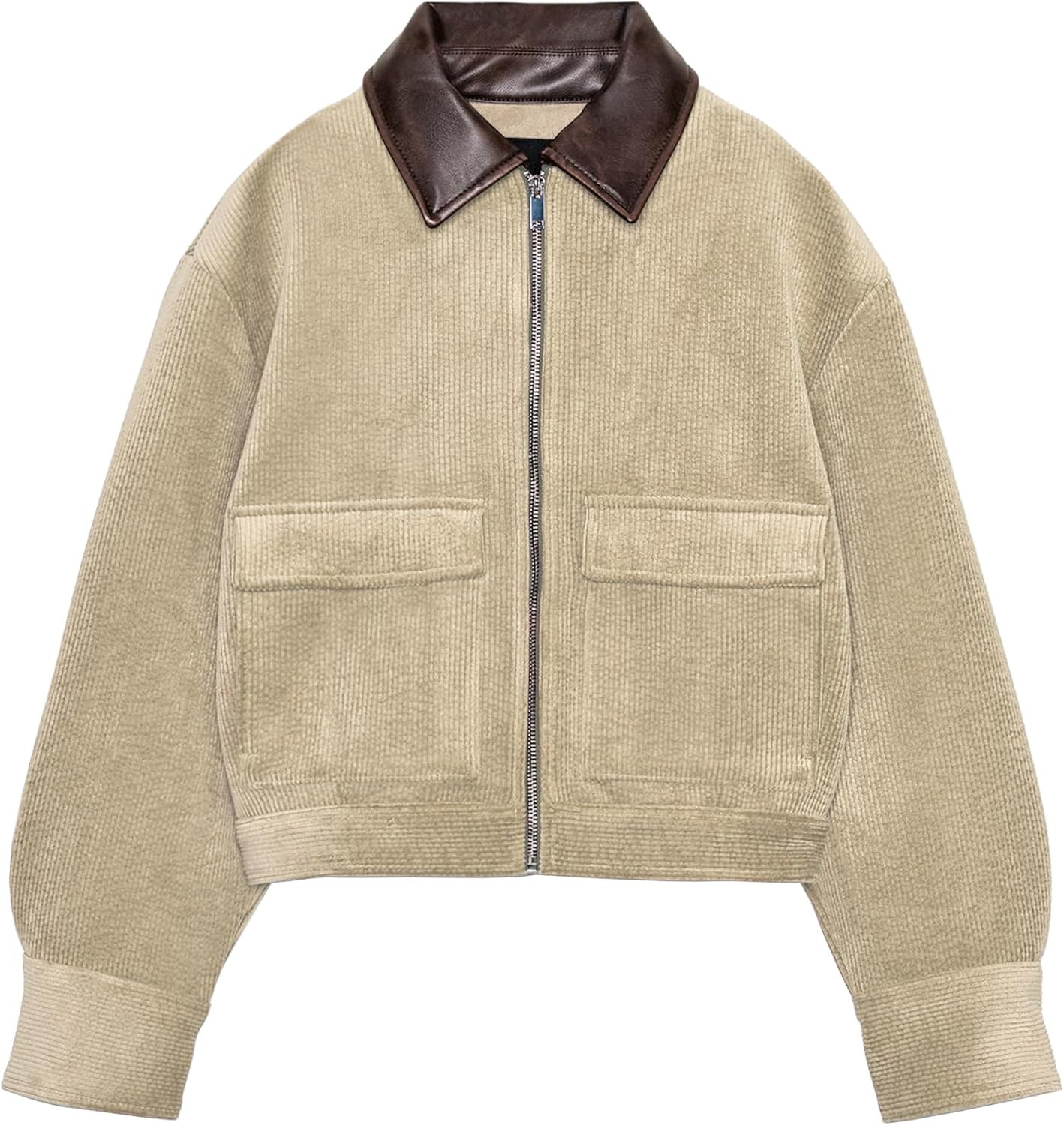 Womens Corduroy Jacket Cropped Bomber Jacket Fall Outerwear | Amazon (US)