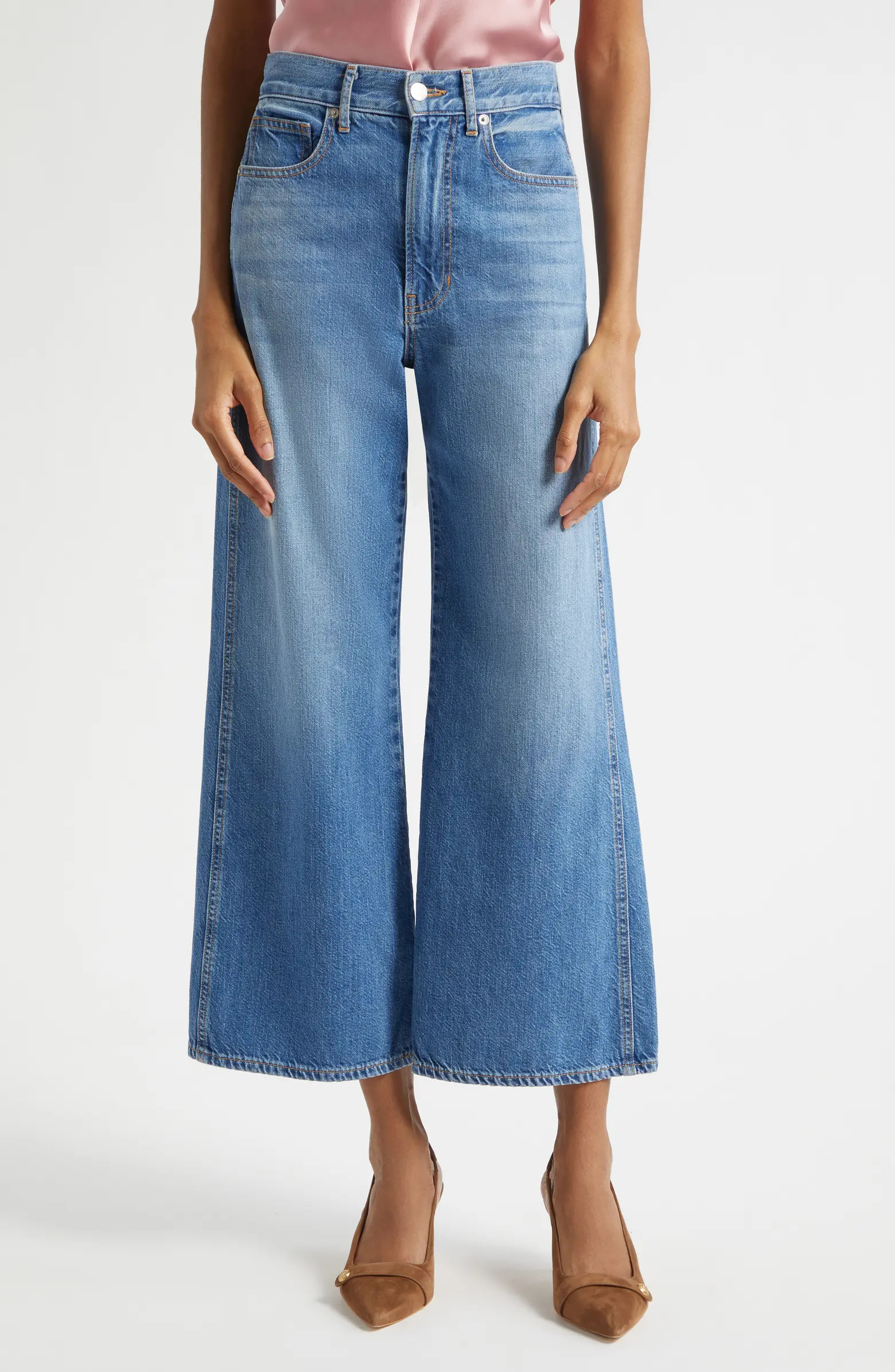 Taylor High Waist Crop Wide Leg Jeans | Nordstrom