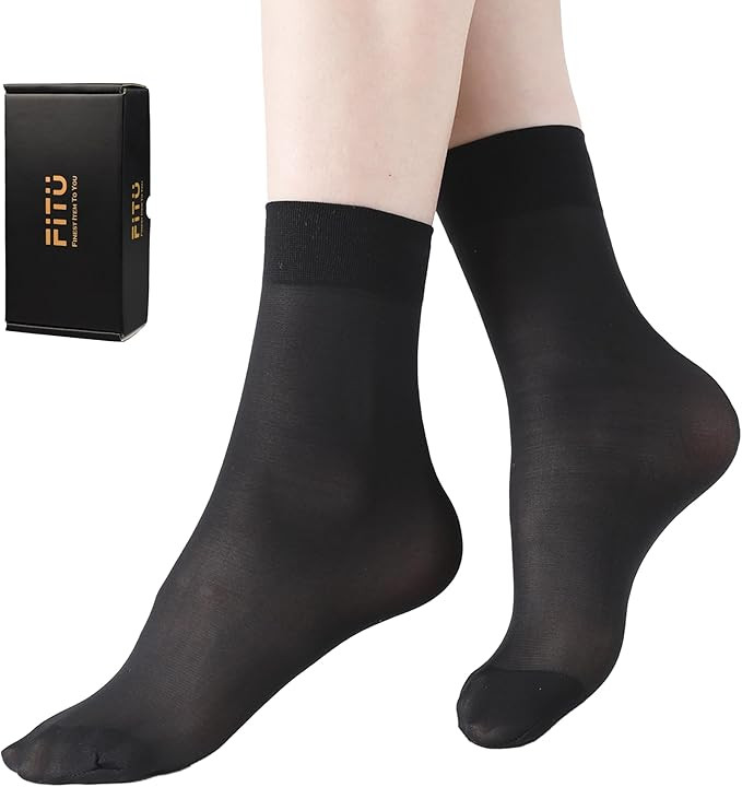 Women's 10-24 Pairs (in Gift Box) Ankle High Sheer Nylon Socks Soft Tight Hosiery with Reinforced... | Amazon (US)