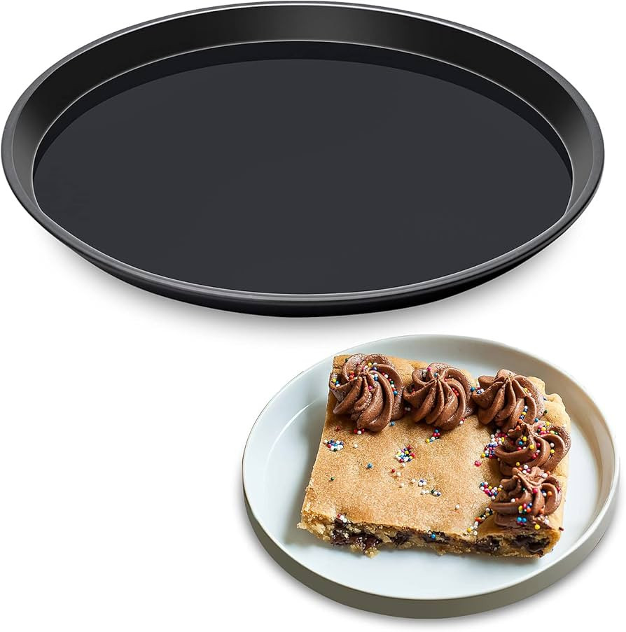 Cookie Cake Pan, 9 Inch Round Cake Pan Giant Shollow Cookie Pan Round Cookie Sheet Black Carbon S... | Amazon (US)