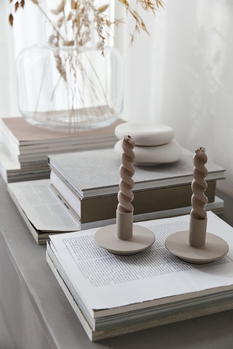 Metal Candlestick - Light beige - Home All | H&M US | H&M (US + CA)