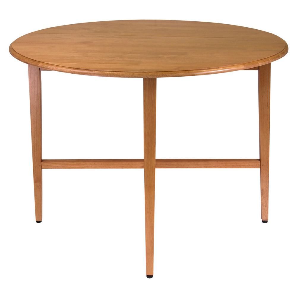 Winsome Wood Hannah 42 in. Light Oak Round Double Drop Leaf Gate leg Table | The Home Depot