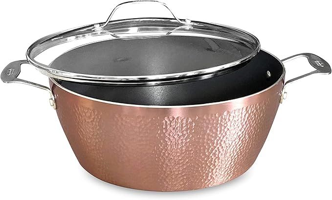 OrGREENiC Rose Hammered Cookware Collection - Non-Stick Ceramic for Even Heating | Safe for Dishw... | Amazon (US)