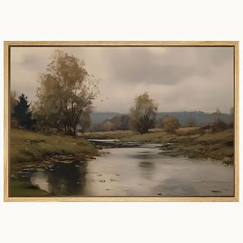 Eeuqiauot Vintage Wildflower Canvas Wall Art Spring Landscape Canvas Painting Vintage Countryside... | Amazon (US)